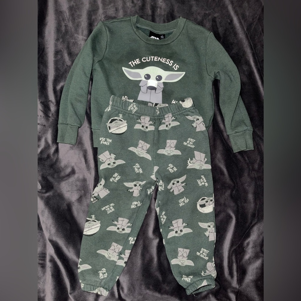 Baby yoda toddler pant and sweatshirt set